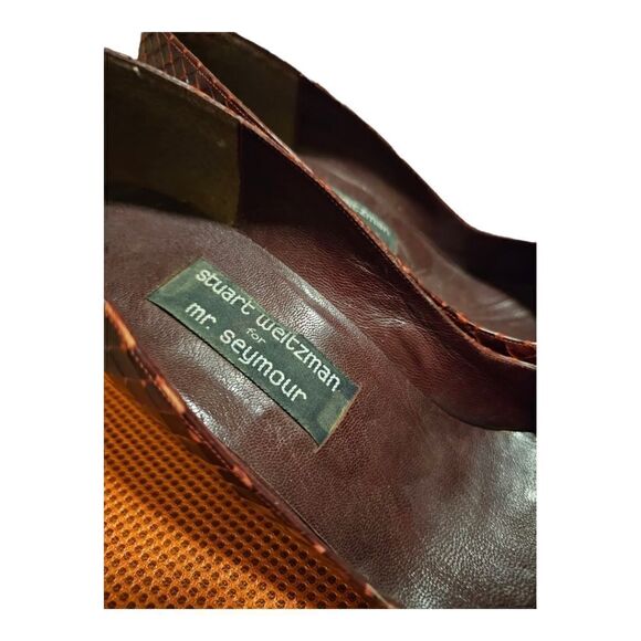 STUART WEITZMAN FOR MR. SEYMOUR Deep Red Snakeskin Heels - Size 8 1/2‎ - Picture 8 of 8